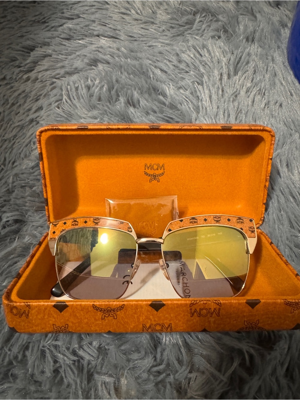 MCM Gold-Tone Sunglasses with Amber-Yellow Gradient Lenses